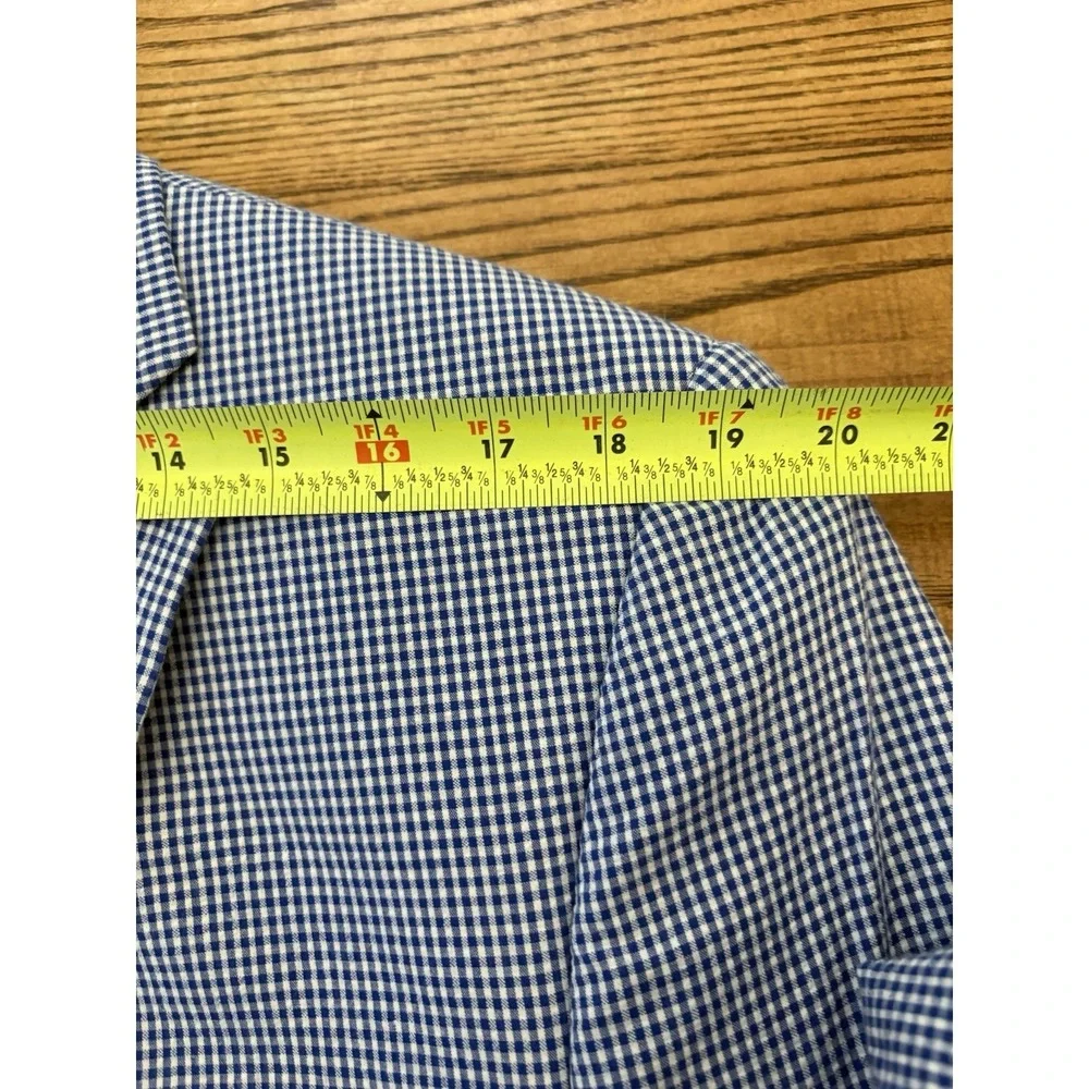 Lauren Ralph Lauren Mens Medium Blue/White Gingham 100% Cotton Blazer Sport Coat